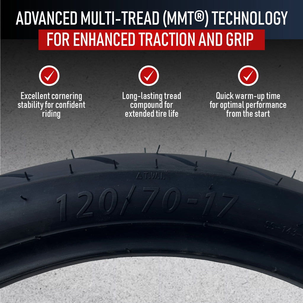 120/70ZR17 MMT® S1-XX Front Motorcycle Tire 120/70-17 (DOT 2123)