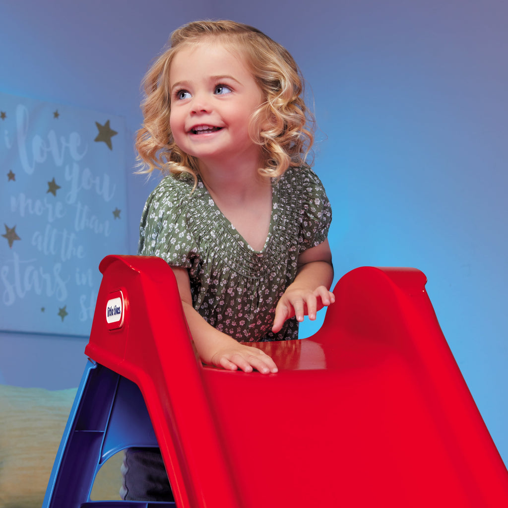 Little Tikes Light up First Slide Indoor Outdoor Playground Slide, Folding Easy Storage, Red, Blue, Kids Toddlers Boys Girls, 18 Months to 6 Years