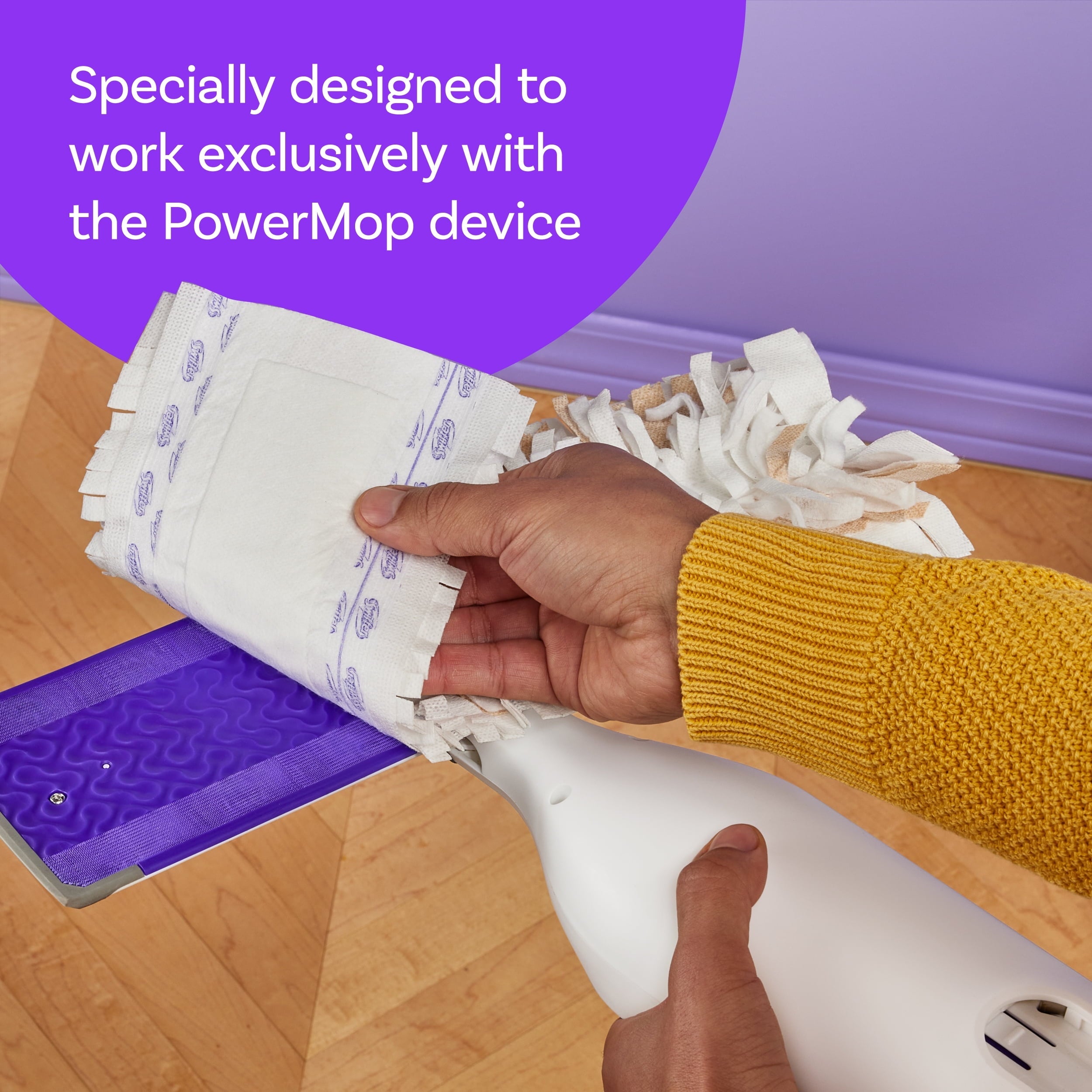Swiffer Power Mop Wood Mopping Head Scrubbing Strips Refills, 5 Count