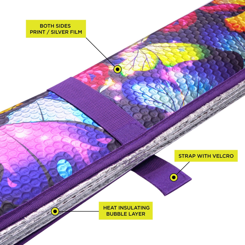Auto Drive Vehicle's Windshield Fit Butterfly Accordion Sun Shade AD021703M-2 1 Pack, 63'' x 28.5''