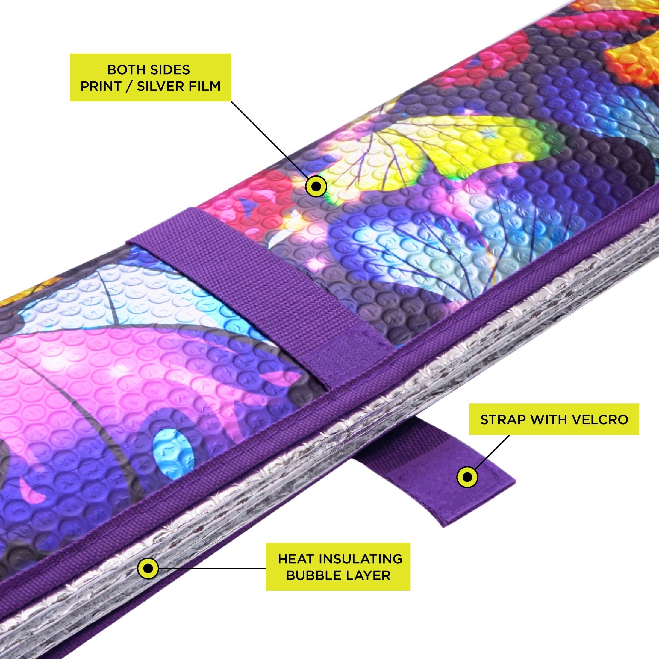 Auto Drive Vehicle's Windshield Fit Butterfly Accordion Sun Shade AD021703M-2 1 Pack, 63'' x 28.5''