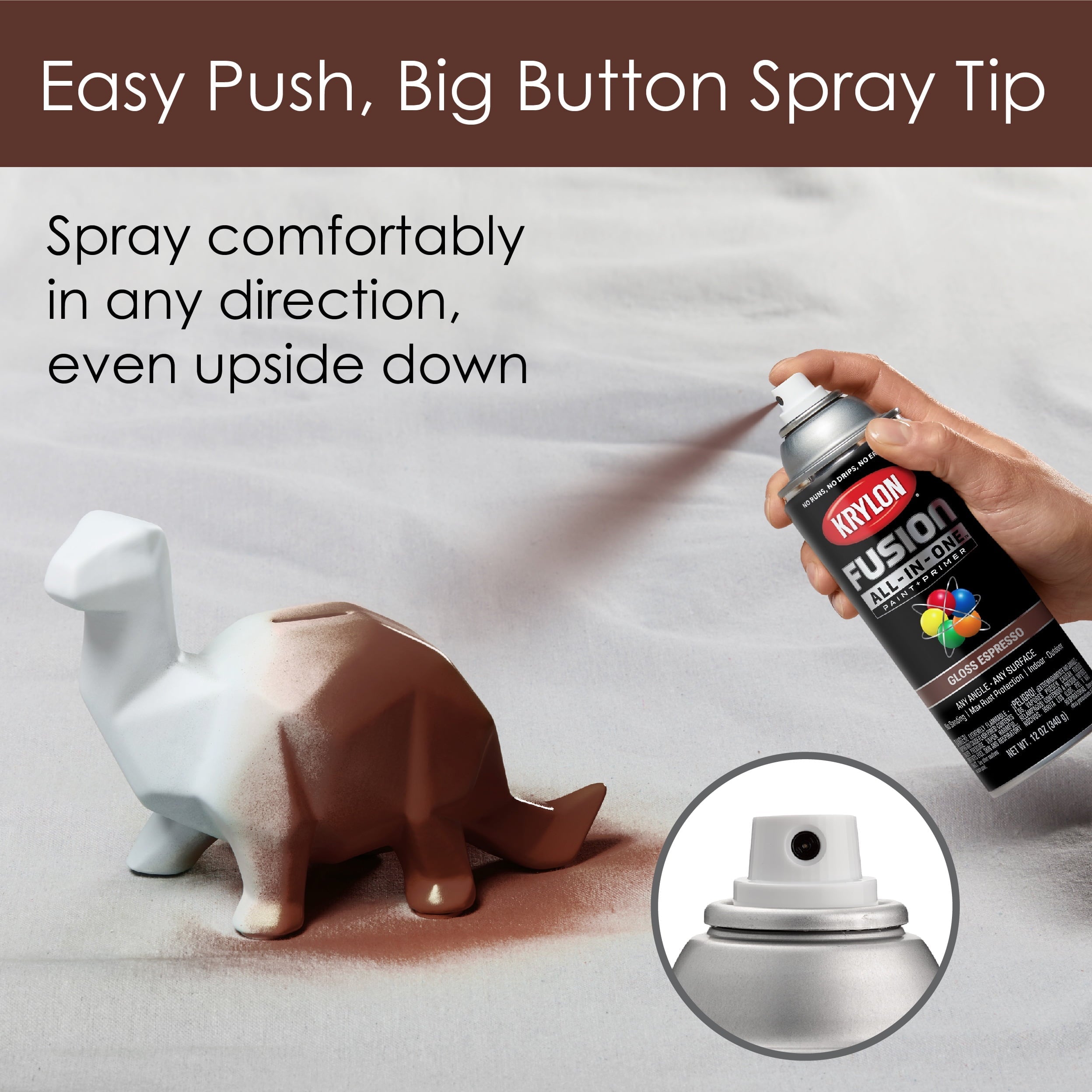 Krylon K02707007 Krylon Fusion All-In-One Espresso Gloss 12 oz Spray Paint, Multi-Surface, (1 Piece, 1 Pack)