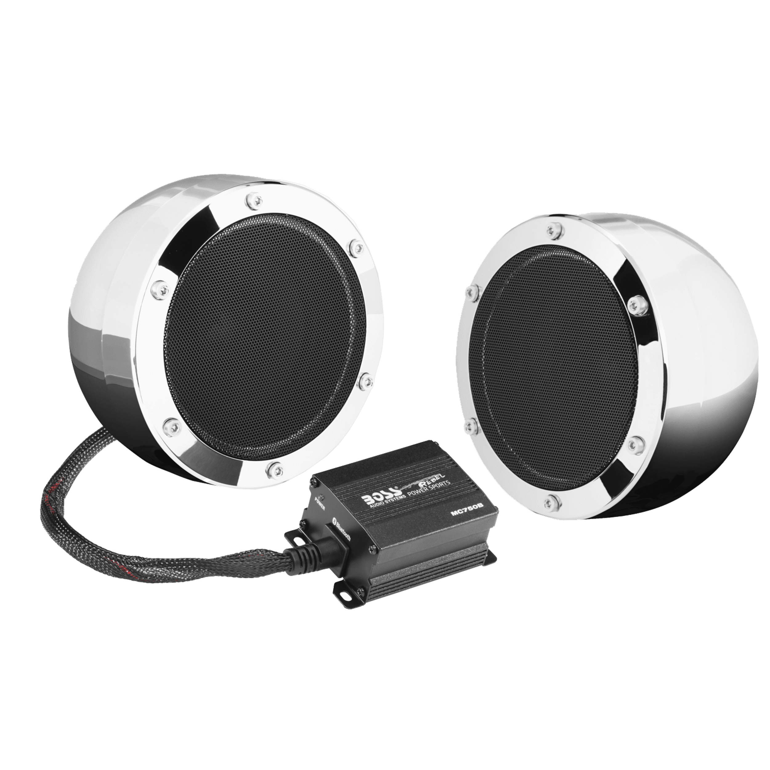 BOSS Audio Systems MC720B 4 inch Motorcycle Speakers and Amplifier Audio Sound System