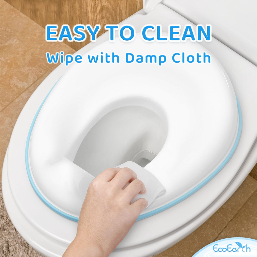 Potty Training Seat W/ Splash Guard, Toddler Safe-Potty Seat by EcoEarth