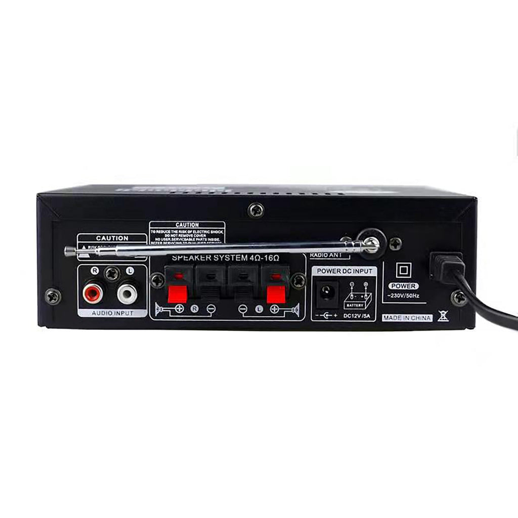 SOONHUA 600W Wireless Bluetooth 5.0 Stereo Audio Amplifier, with Bluetooth LCD Digital Display Stereo Receiver for Home Theater Speakers, Bass & Treble Control, USB/SD/RCA/MIC/FM in, Remote