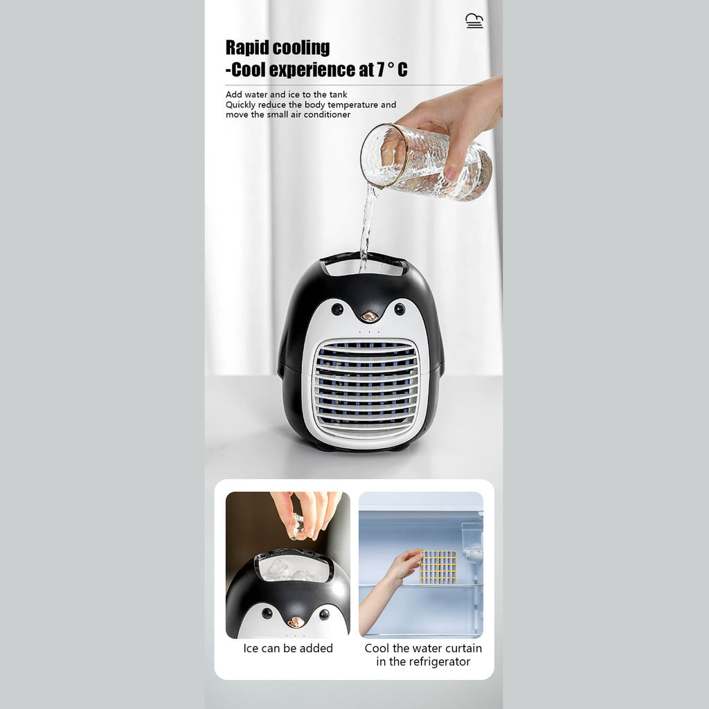 Dezsed Portable Air Conditioners Clearance Penguin Water Fan Air Cooler Office Desktop Household Portable Air Dark Blue