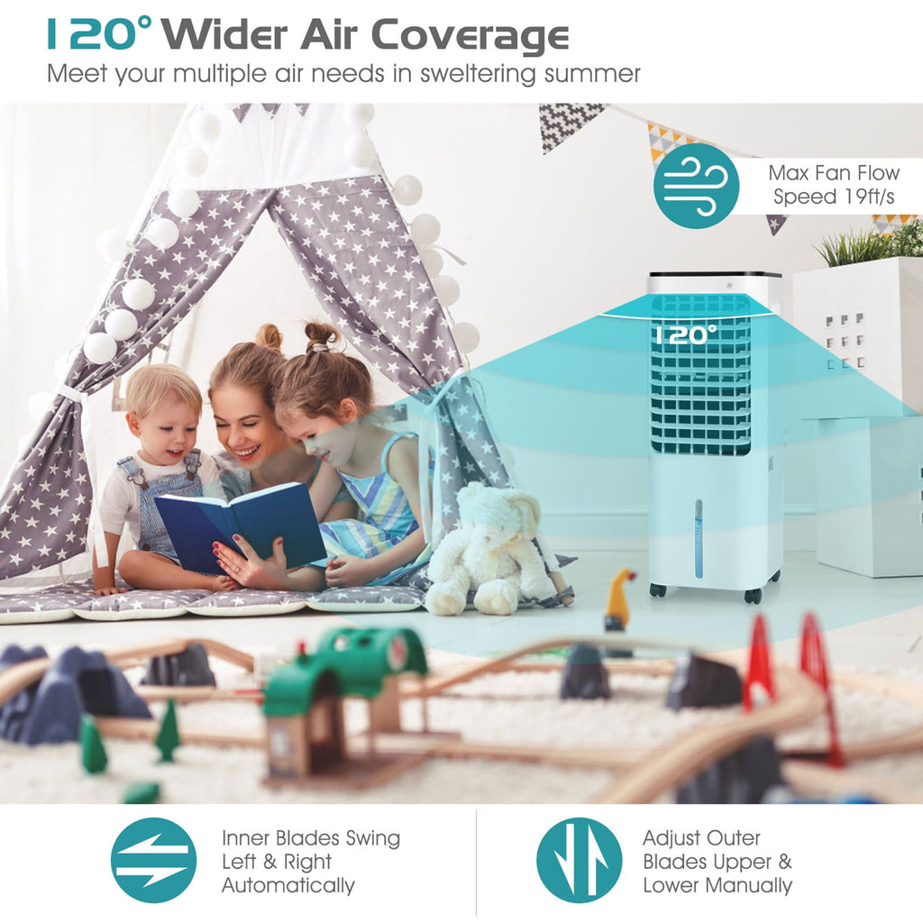 Gymax Portable Evaporative Air Cooler with 4 Ice Boxes & Remote Control