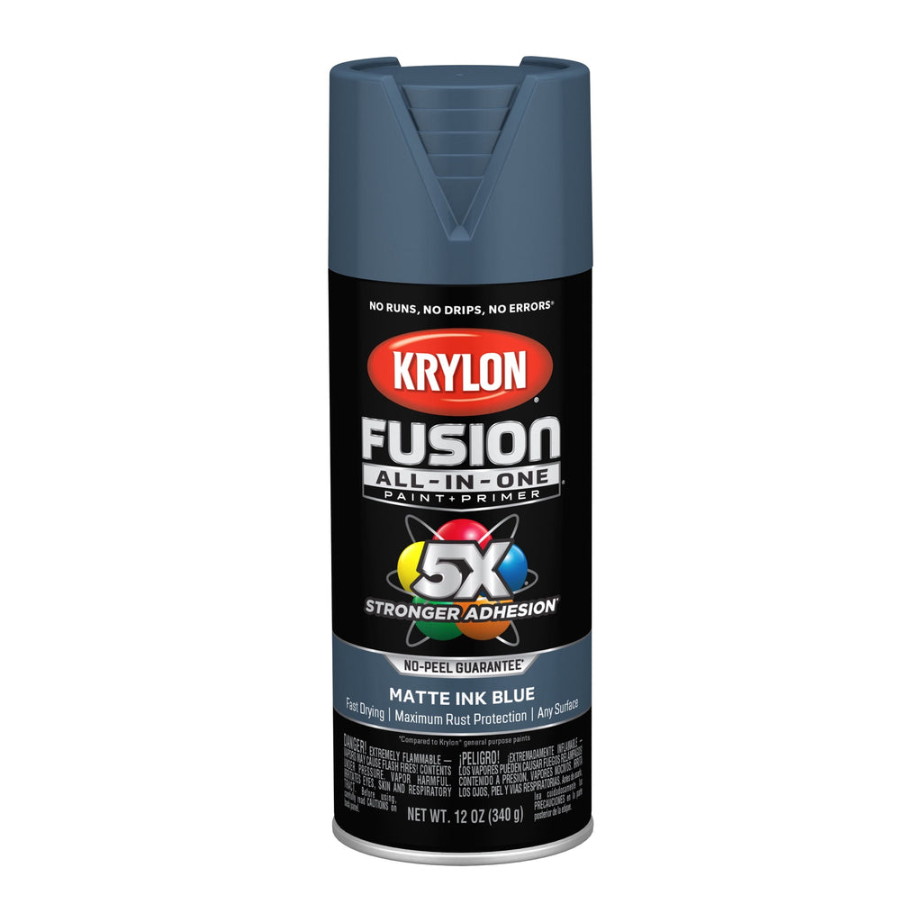 Krylon K02758007 Krylon Fusion All-In-One Ink Blue Matte 12 oz Spray Paint, Multi-Surface, (1 Piece, 1 Pack)