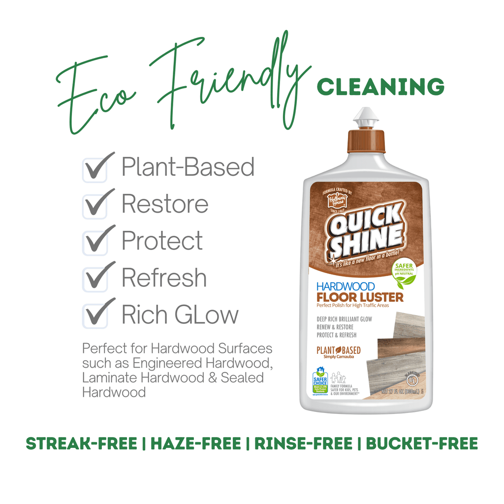 Quick Shine Liquid High Traffic Hardwood Floor Luster, 27 fl. oz., Household Floor Cleaner & Polish