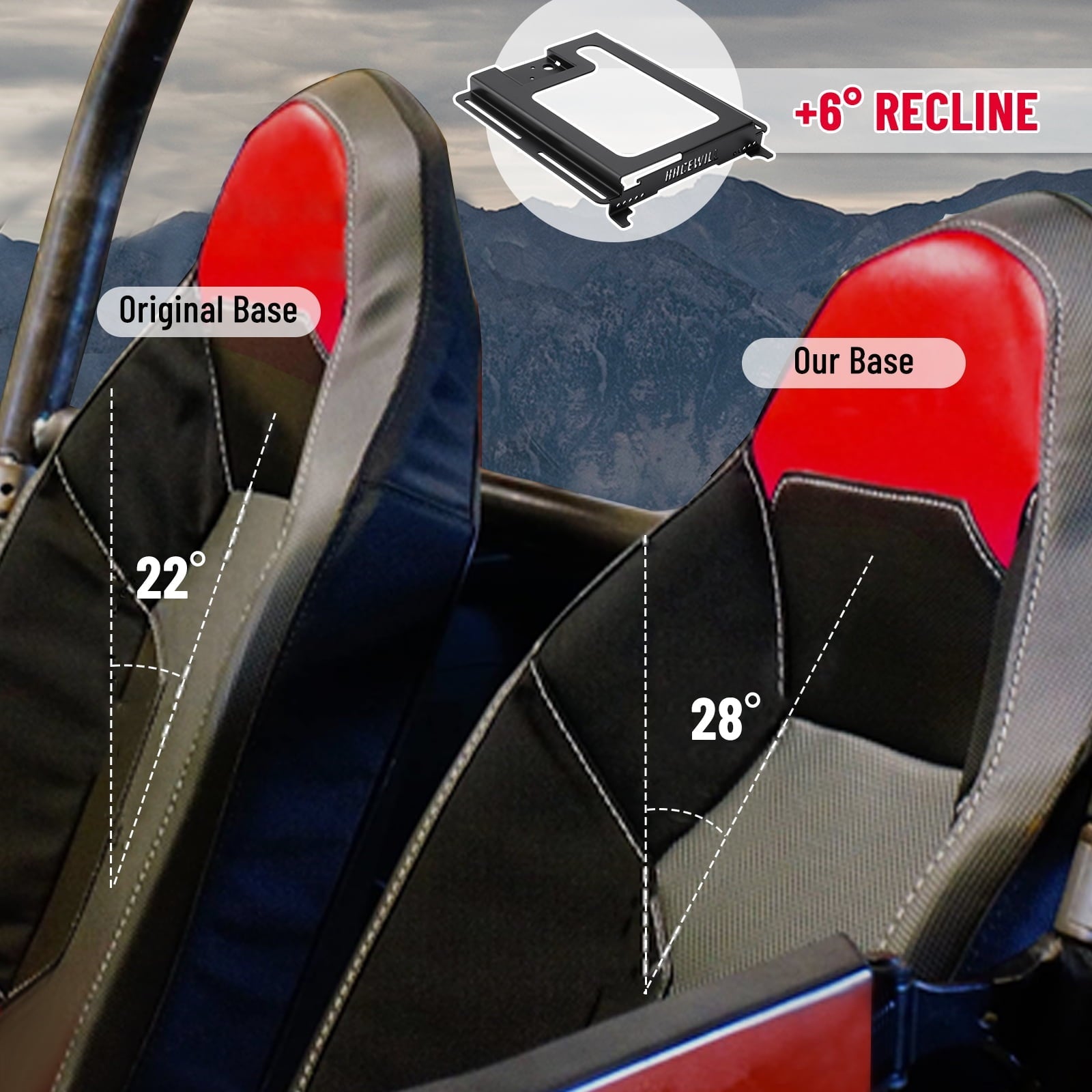 Nextirrer 2 Pack RZR Seat Bases, Lower and Recline RZR Seat Base Accessories for Polaris RZR 800/900, S 1000, XP 1000, XP Turbo, Turbo S, RS1