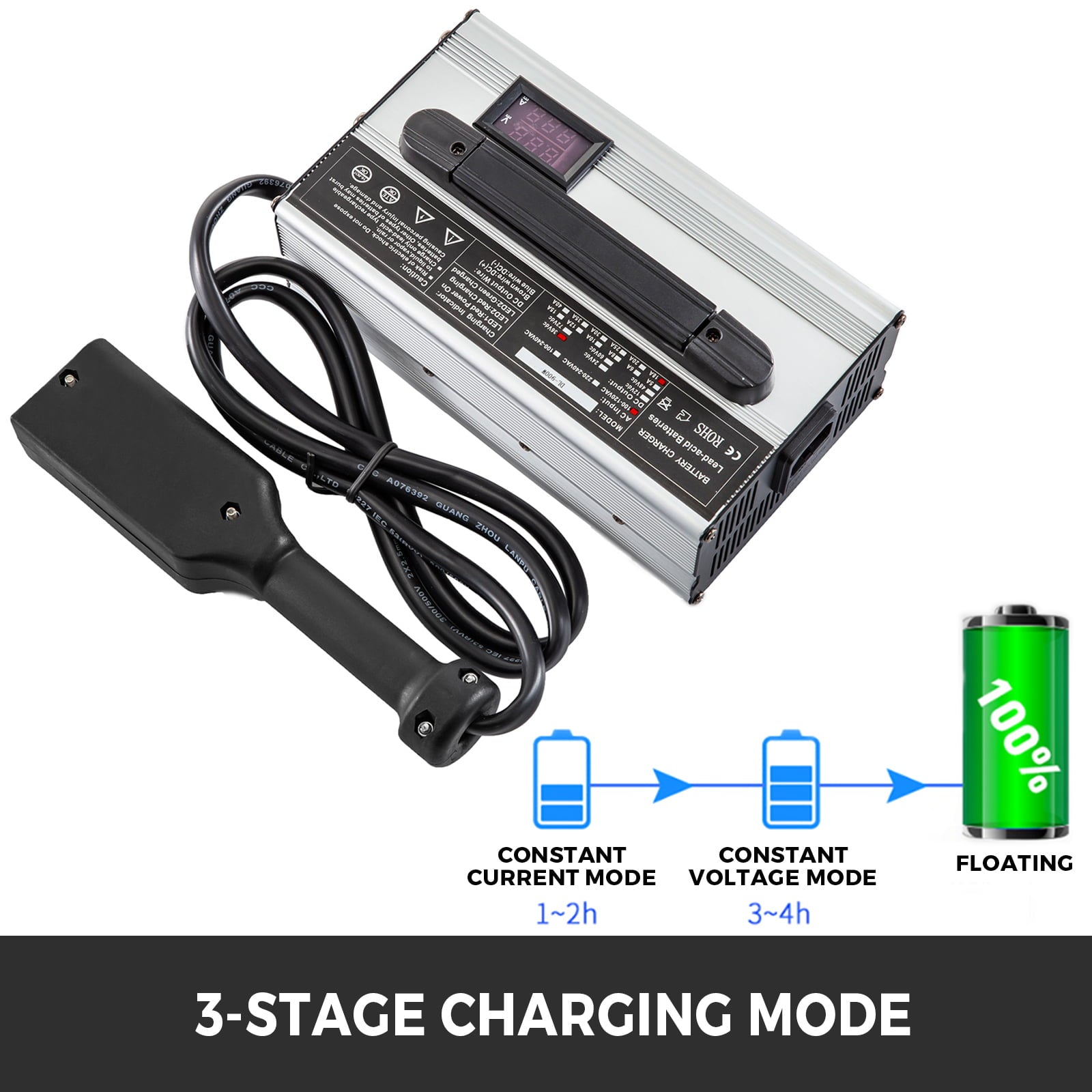 VEVOR 36V 18A Golf Cart Battery Charger Powerwise Plug with LED Indicator Lights 110V Club Car Charger for EzGo Ez- Go TXT Medalist D Style