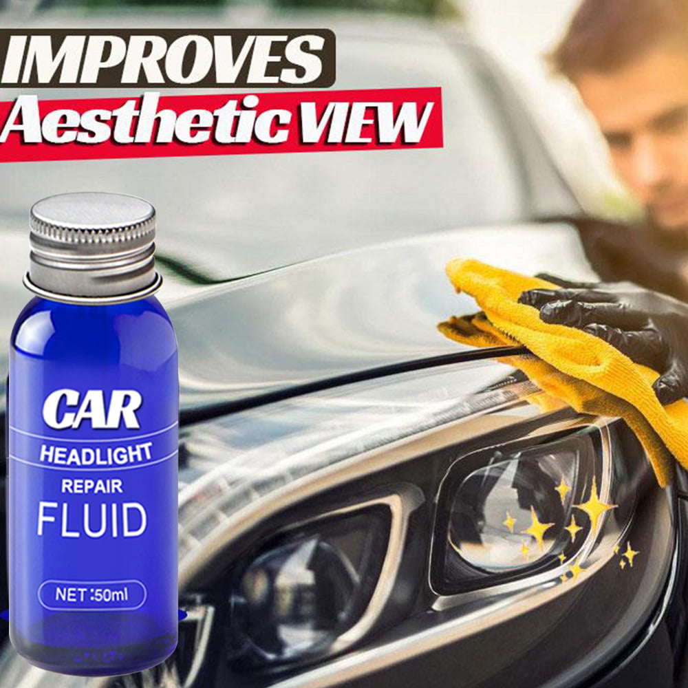 Atopoler Car Headlight Repair Agent Wipe New Headlight Restore Taillight Repair Kit with Lens Restoration Cleaner - 50ML