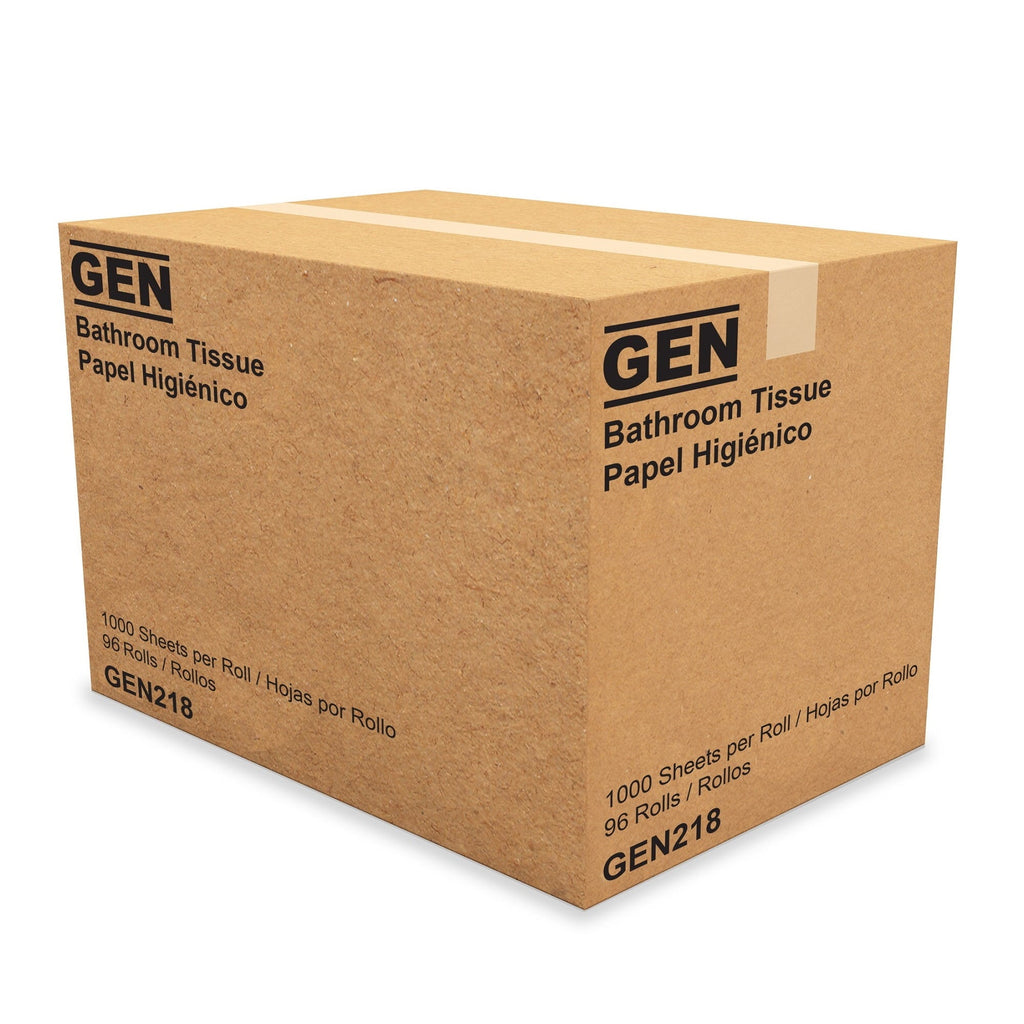 GEN Standard Toilet Paper, Septic Safe, 1-Ply, White, 1,000 Sheets/Roll, 96 Wrapped Rolls/Carton -GEN218