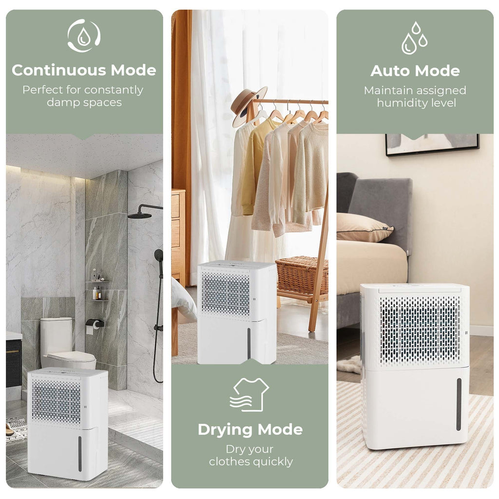Costway 32 Pint Dehumidifier 2000 Sq. Ft Portable with 3 Modes & 24H Timer Home Basement