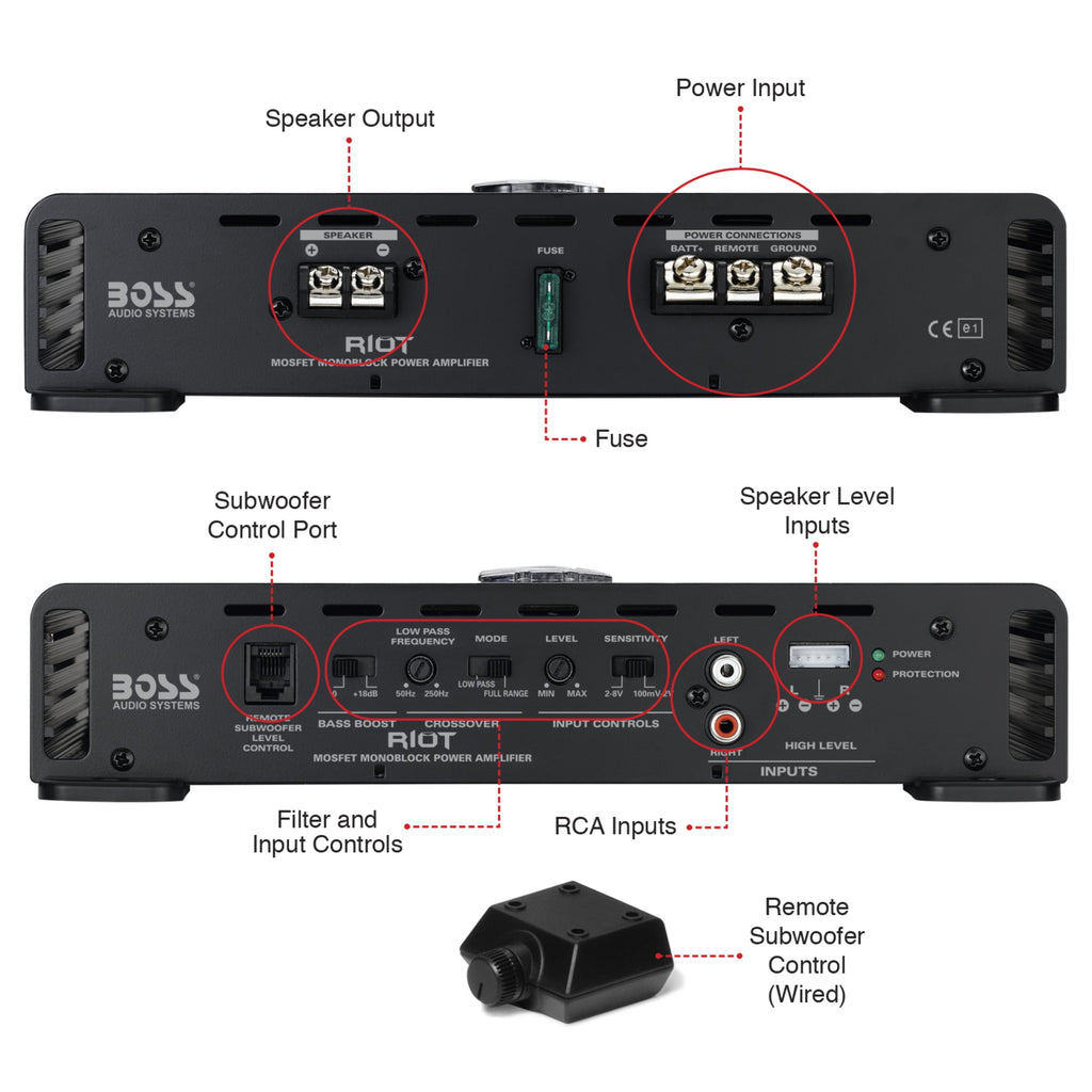 Boss Audio Systems AVA-R1100M RIOT 1100 Watts Monoblock Amplifier