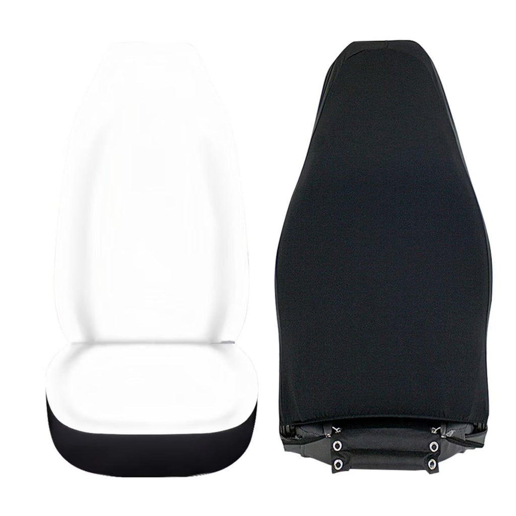 NETILGEN 2 Pcs Kit Cow Print Car Cover Set Stretchy Bucket Saddle Blanket Decorations Car Seat Cover Set Comfy Auto Protector Universal Fit SUV Van Truck Van