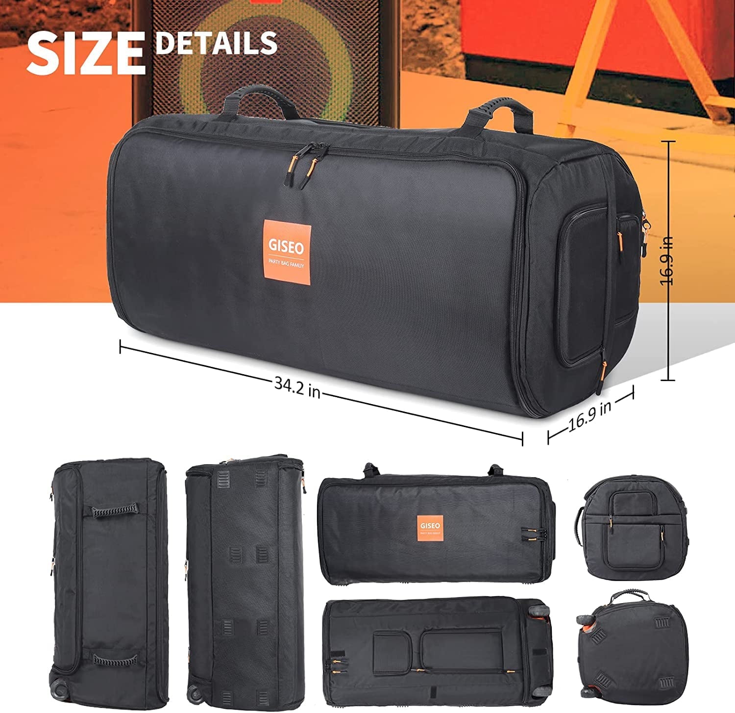Speaker Bag Rugged Speaker Bag Carry Case Compatible with JBL Party Box Series, Portable Speaker Carry Tote Bag Backpack (for JBL Partybox 710 Bag)