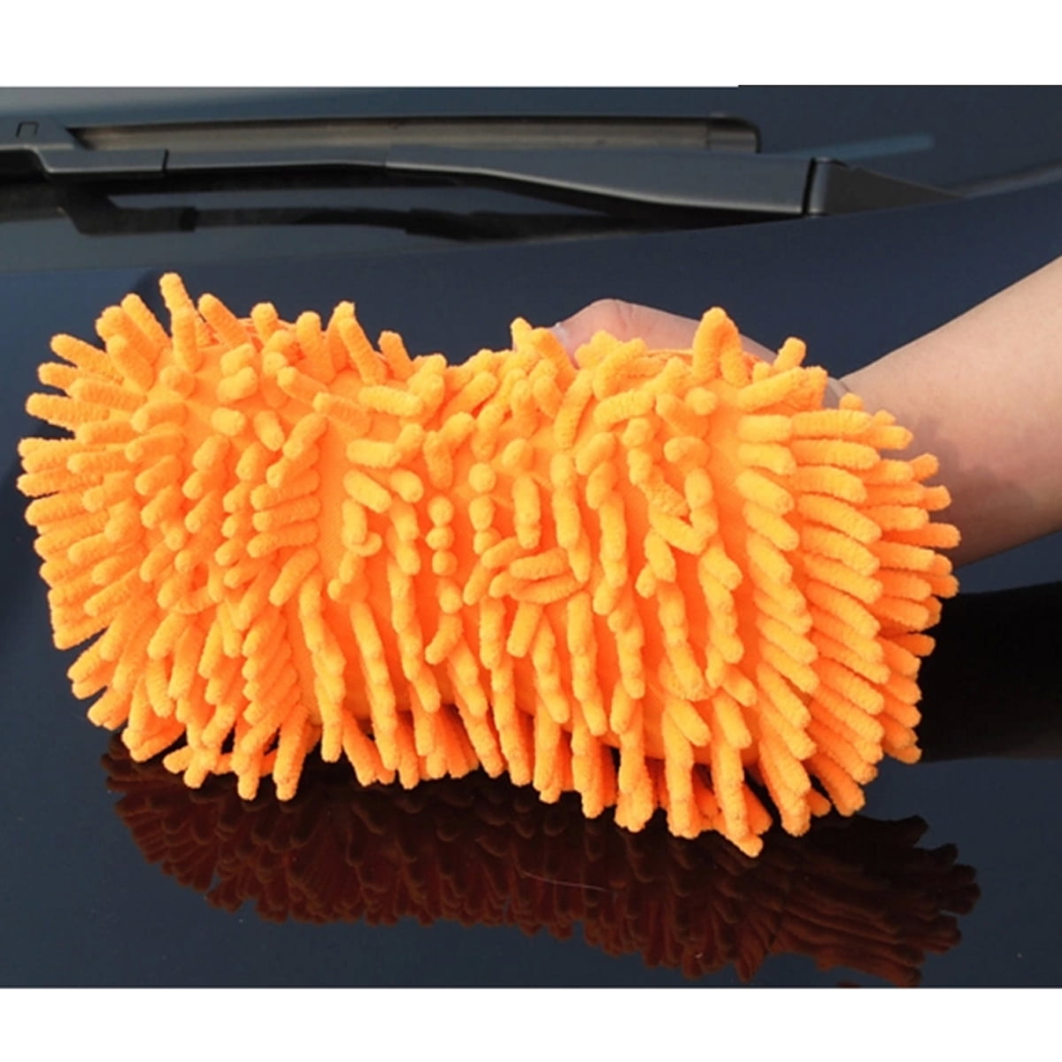 AUTOOL Car Wash Chenille Microfiber, Firwood Scratch Free Car Wash Sponge Highly Absorbent with Handle Strap