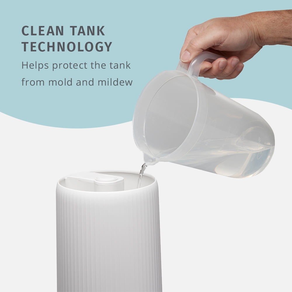 HoMedics Total Comfort Deluxe Ultrasonic Humidifier Top Fill, Large Humidifier for for Bedroom, Plants, Office - Top-Fill 1.47 Gallon White UHE-CMTF91
