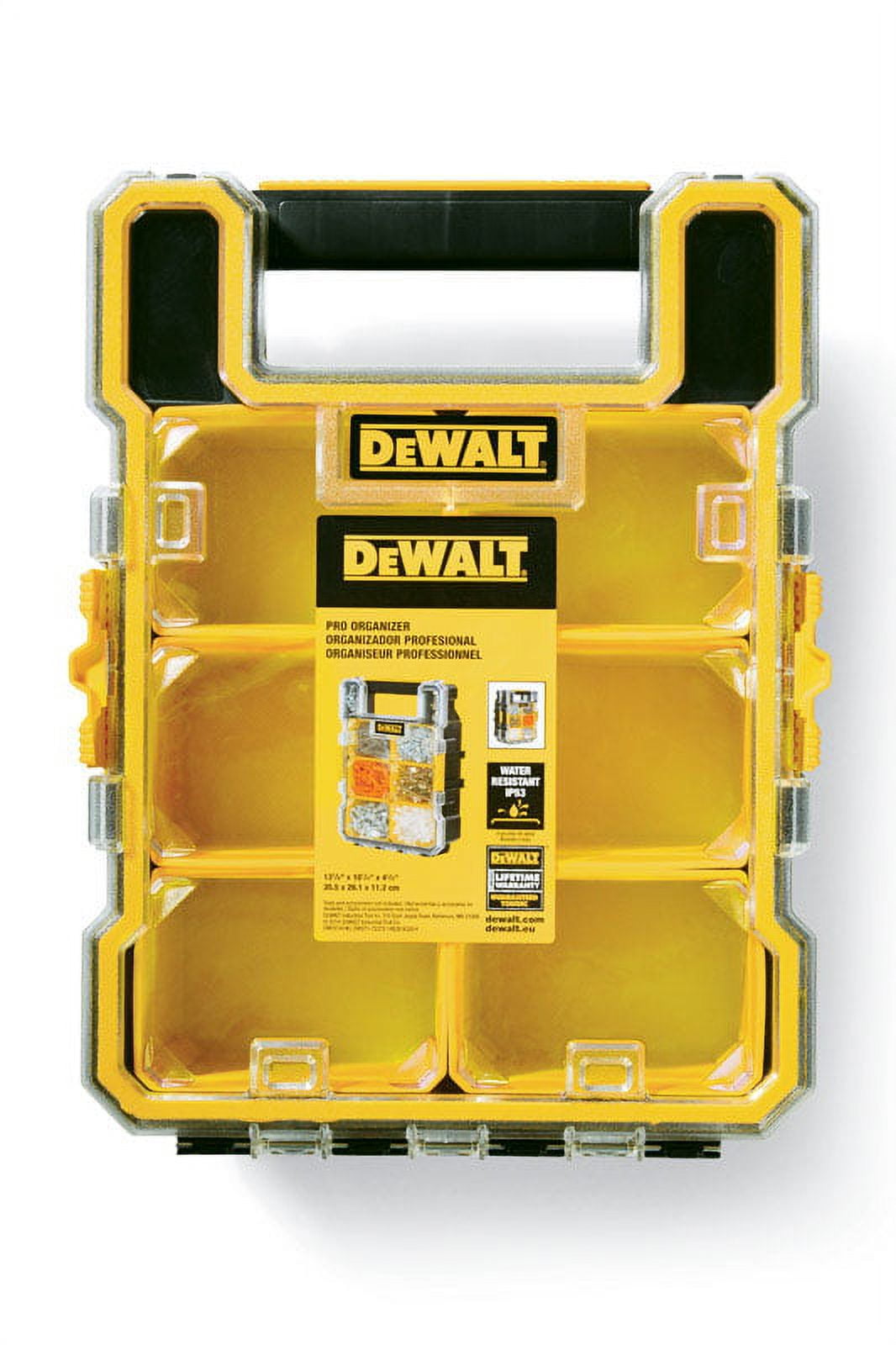DEWALT 10.31" L x 4.56" W x 13.66" H Storage Organizer Plastic 6 pocket Yellow