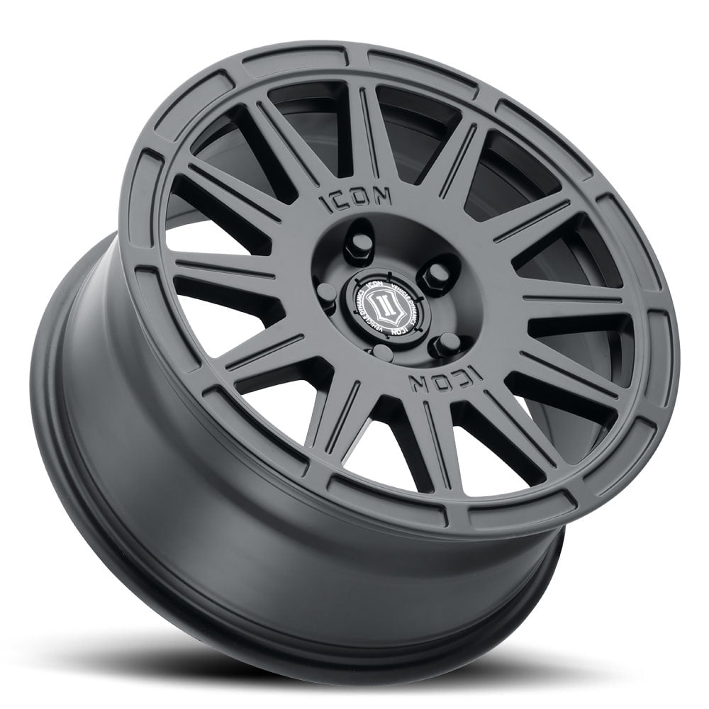 15x7 Icon Alloys Ricochet Satin Black Wheel 5x100 (15mm) Fits select: 2016-2023 SUBARU CROSSTREK, 2013-2015 SUBARU XV CROSSTREK