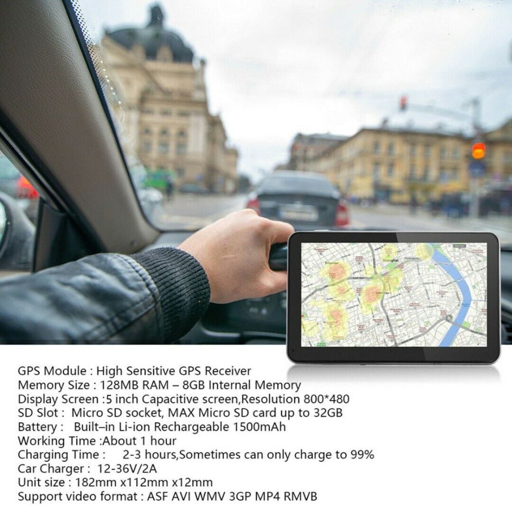 GPS for Car GPS Navigation for Car,5 inch Sat Nav 8GB+256MB Speed Voice Guidance Route Planning Lifetime Free Map Update