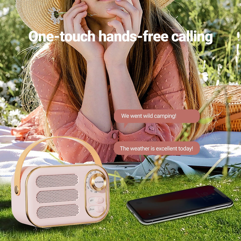 TongL DW13 Bluetooth-compatible Speaker Retro Long Battery Life Support TF/AUX Mini Portable Outdoor Wireless Subwoofer for Car