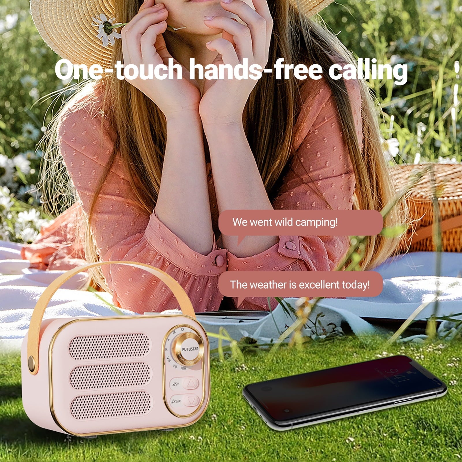 TongL DW13 Bluetooth-compatible Speaker Retro Long Battery Life Support TF/AUX Mini Portable Outdoor Wireless Subwoofer for Car