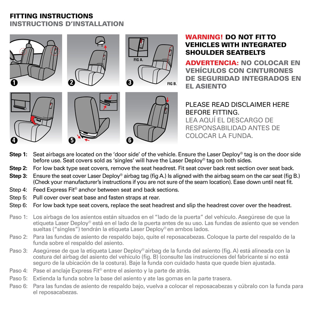 Genuine Dickies 2 Piece Sorrento Car Seat Covers, Gray