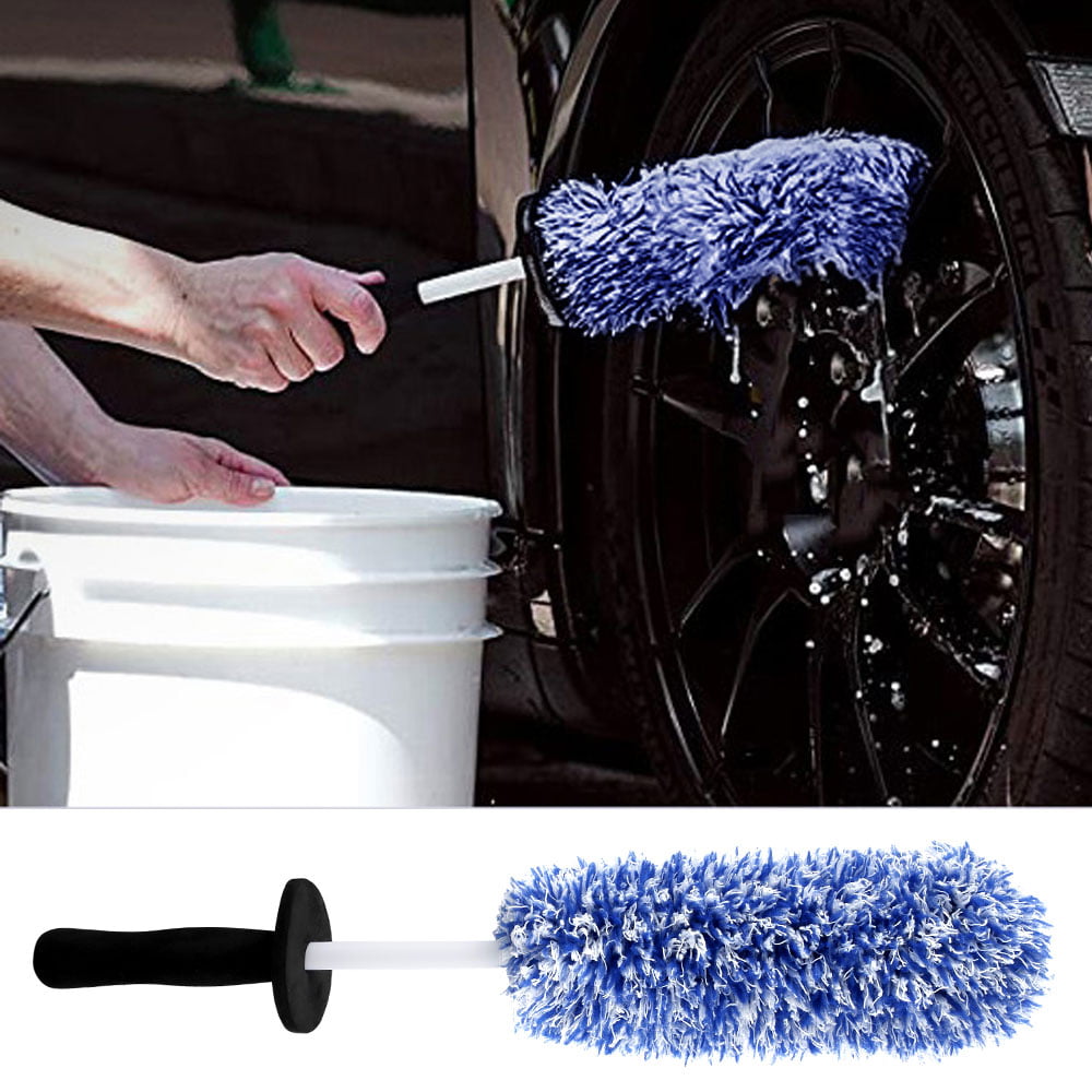 MLfire Portable Microfibre Wheel Tire Rim Brush Car Wheel Wash Cleaning Tools Auto Wheel Cleaner