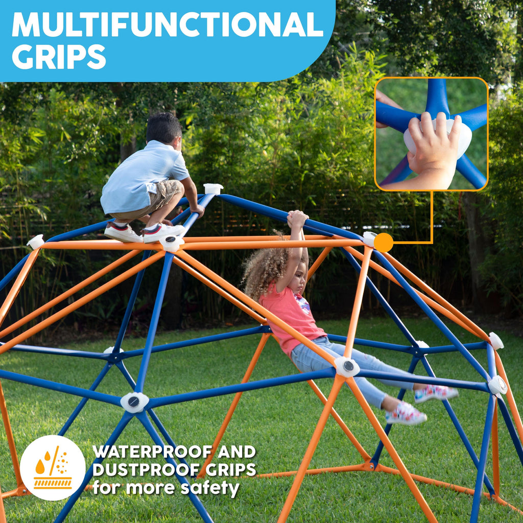 Big Sky 10’ Dome Climber Jungle Gym for Outdoor or Indoor Use with 16 Solar LED Lights and 16 Climbing Grips