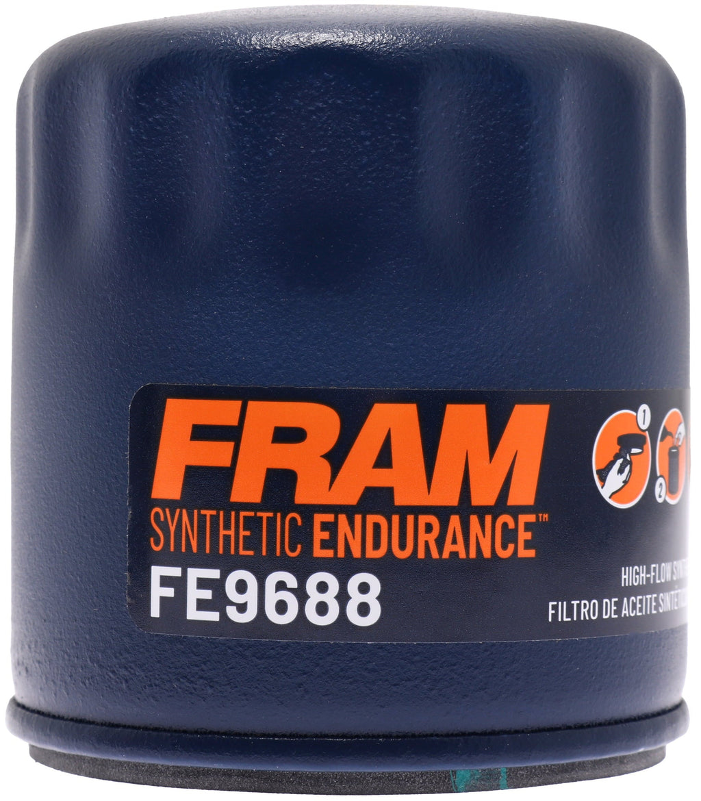 FRAM Synthetic Endurance FE9688, 25K mile Premium Spin-on Oil Filter for Synthetic Oils Fits select: 2012-2023 HYUNDAI ELANTRA, 1990-2019 HYUNDAI SONATA