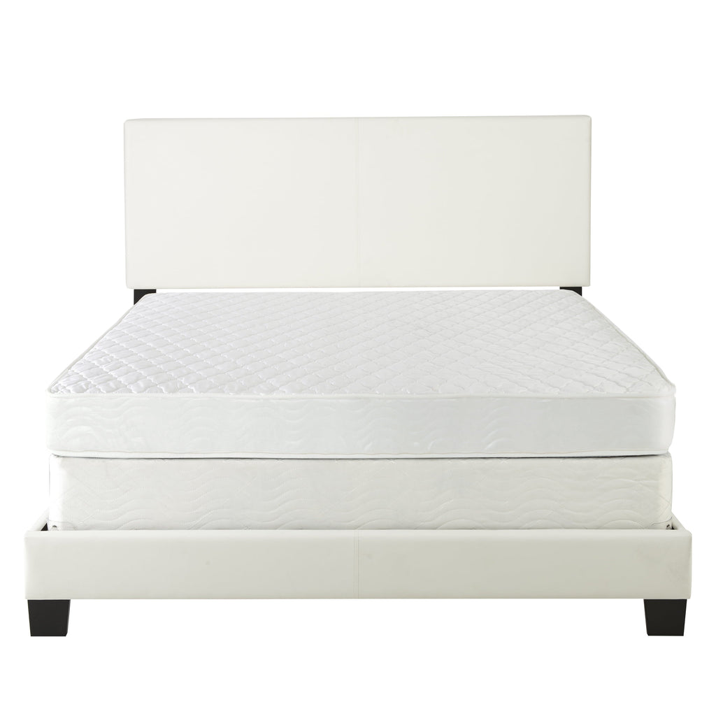 Boyd Sleep Florence Upholstered Faux Leather Platform Bed, Queen, White