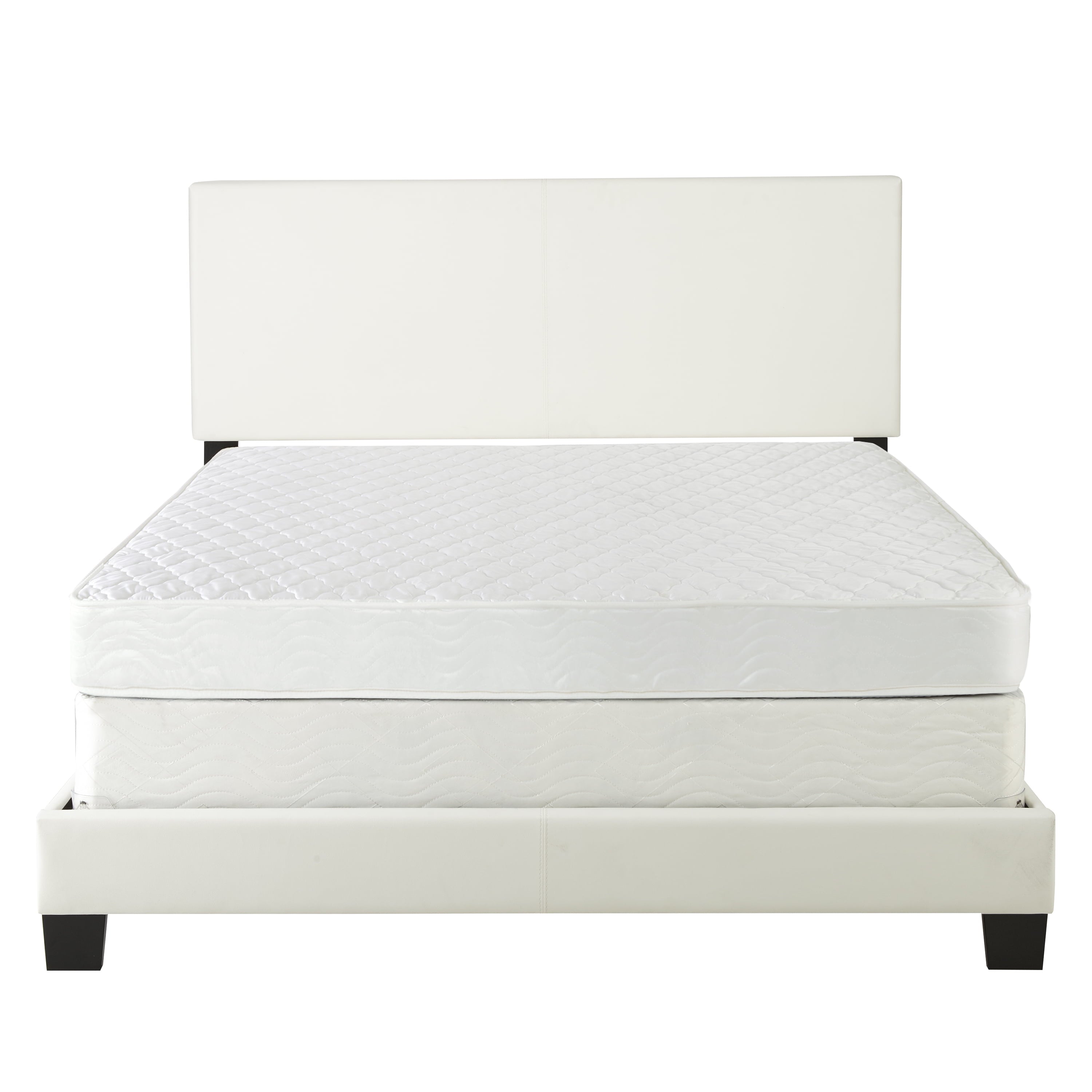Boyd Sleep Florence Upholstered Faux Leather Platform Bed, Queen, White