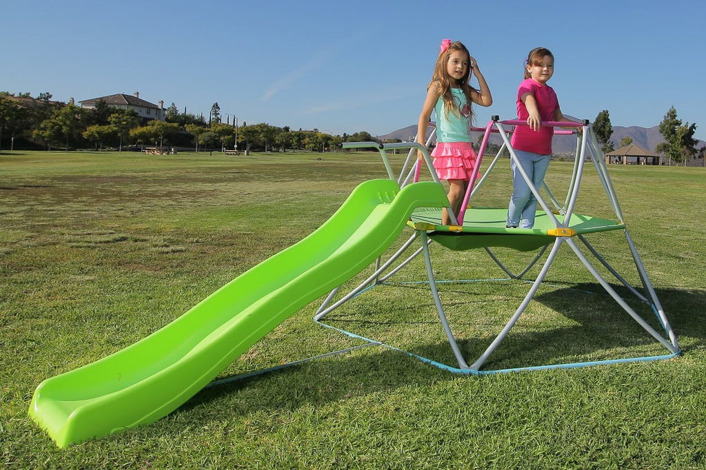 Platports Kids Dome Climber with Slide Set- Indoor Outdoor Playground - Age 3-10 - 55 inches mat