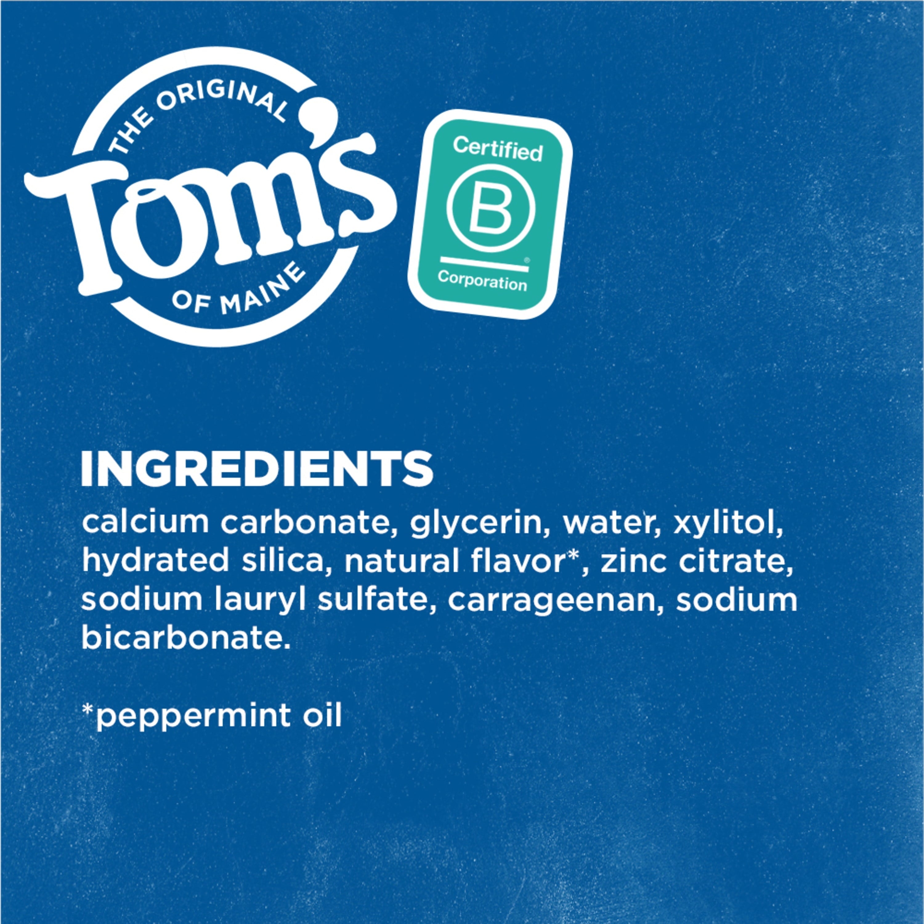 Tom's Antiplaque & Whitening Fluoride-Free Peppermint Toothpaste, 5.5oz, 2 Pack