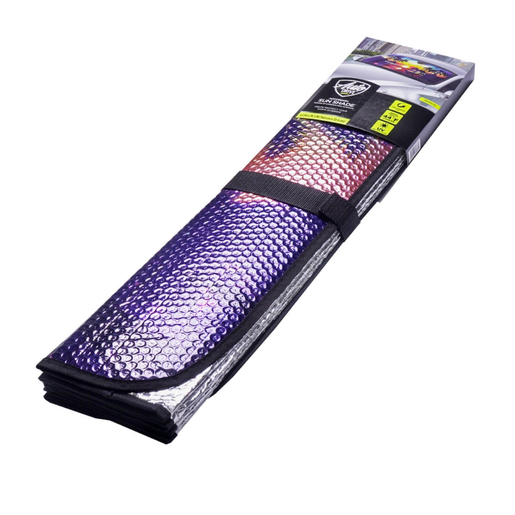 Auto Drive Tropical Windshield Accordion Sunshade for Models Sedan SUV Hatchback Liftback etc, 63'' x 28.5''