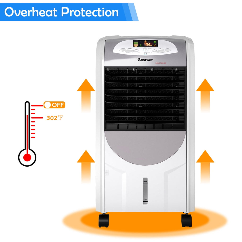 Costway Portable Air Cooler Fan & Heater Humidifier with Washable Filter Remote Control