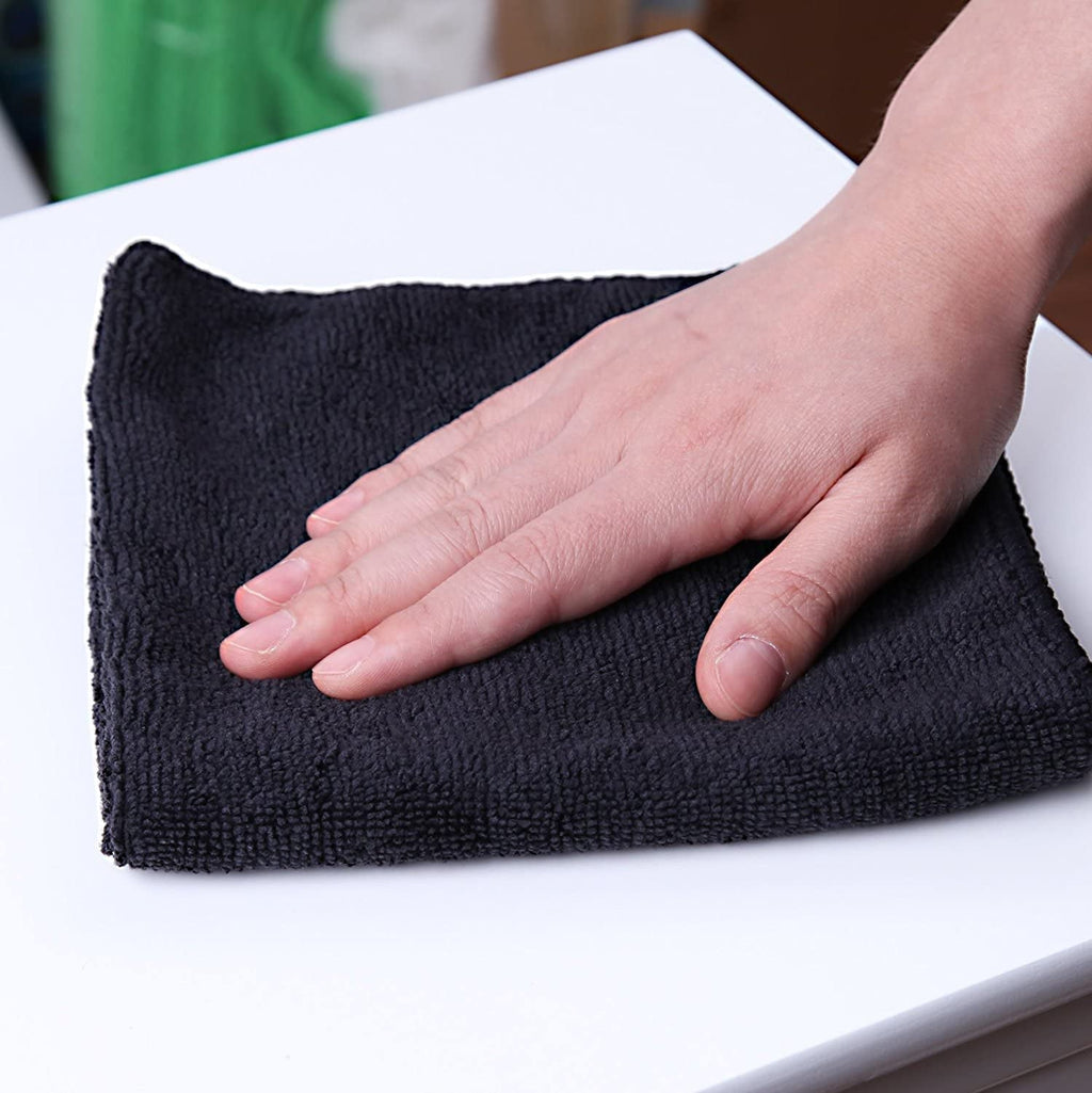 Black Microfiber Towels 16 inch X 16 inch