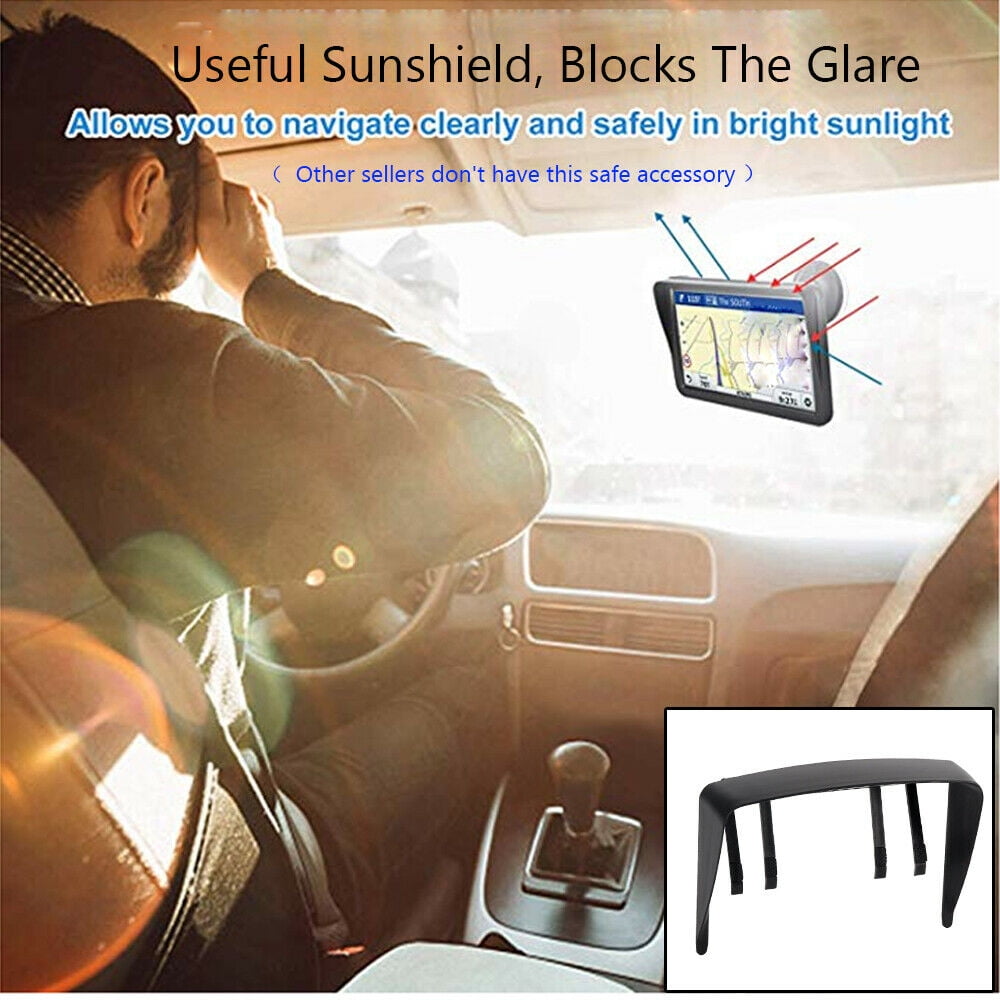 7 inch XGODY Truck GPS Navigation for Car 256M+8G Trucker GPS for Car Sat Nav, Latest 2023 Map(Lifetime Free Update) Sun Visor