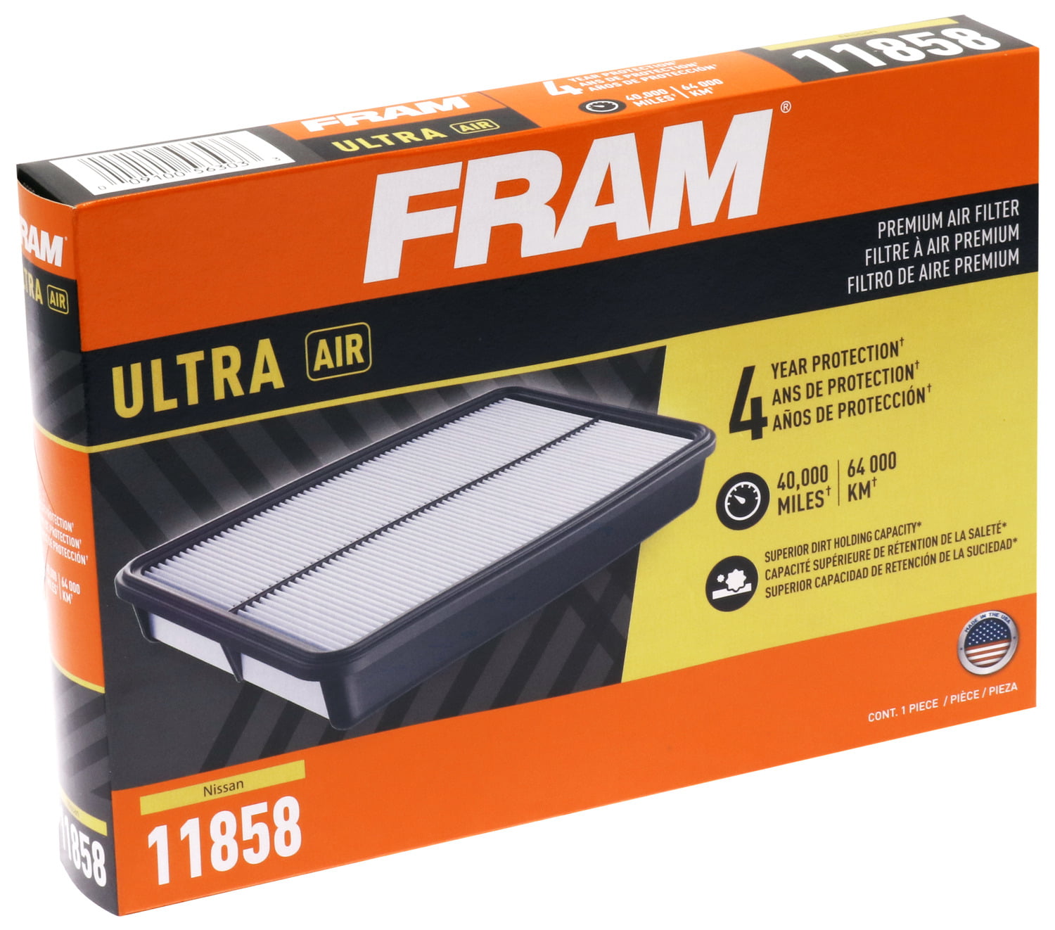 FRAM Ultra Air XGA11858, Premium Engine Air Filter, Replacement Filter for Select Nissan Vehicles Fits select: 2014-2020 NISSAN ROGUE, 2017-2022 NISSAN ROGUE SPORT