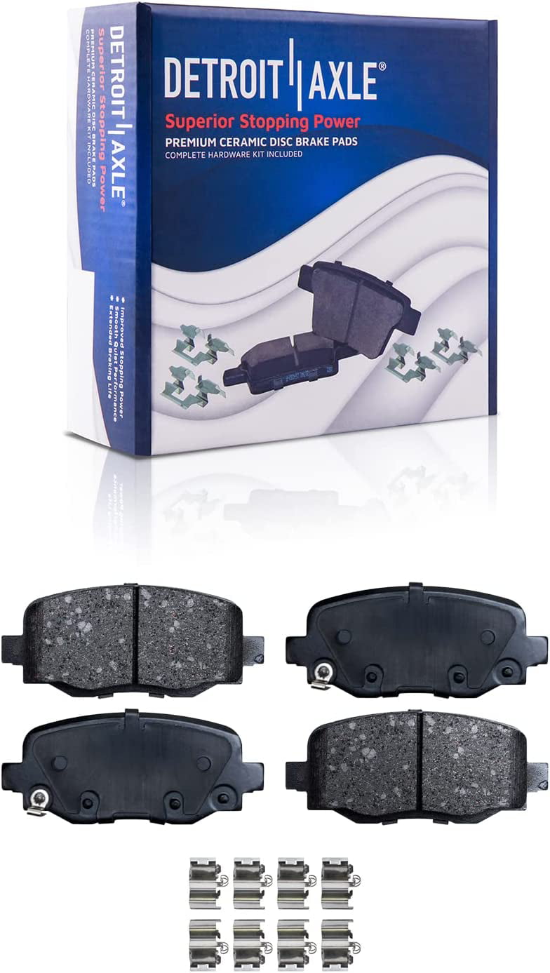Detroit Axle - 10.95" (278mm) Rear Disc Brake Rotors & Ceramic Brake Pads Replacement for 2015-2021 200 Jeep Cherokee - 4pc Set