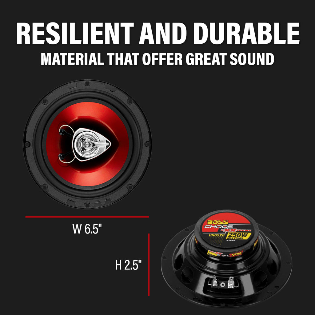 Boss Audio CH6520 6.5" 2-Way Chaos Extreme 250 Watt Car Speakers (Pair of Speakers)