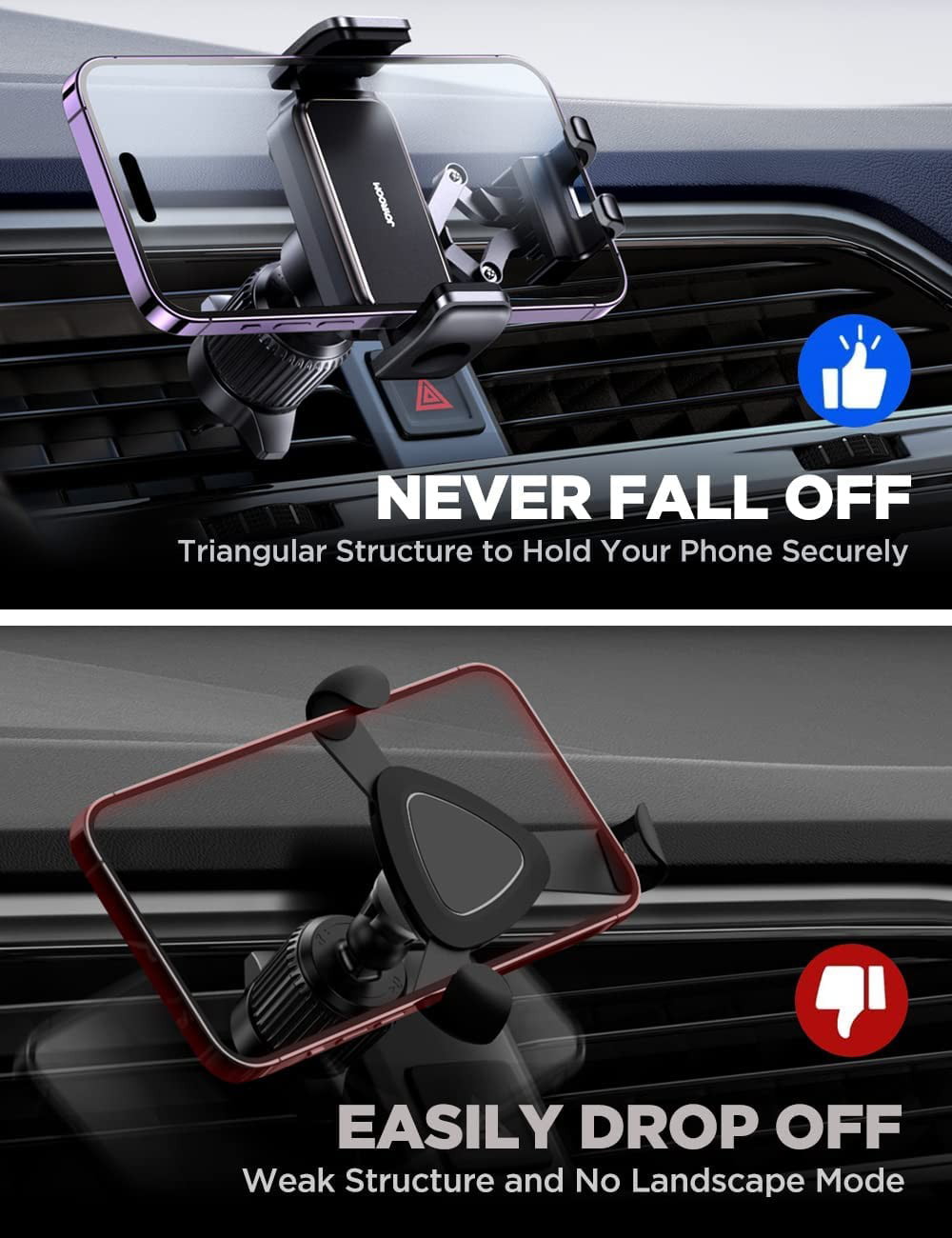 JOYROOM Car Phone Holder, Auto Gravity Air Vent Phone Holder Car Mount, Universal Cell Phone Mount for Car