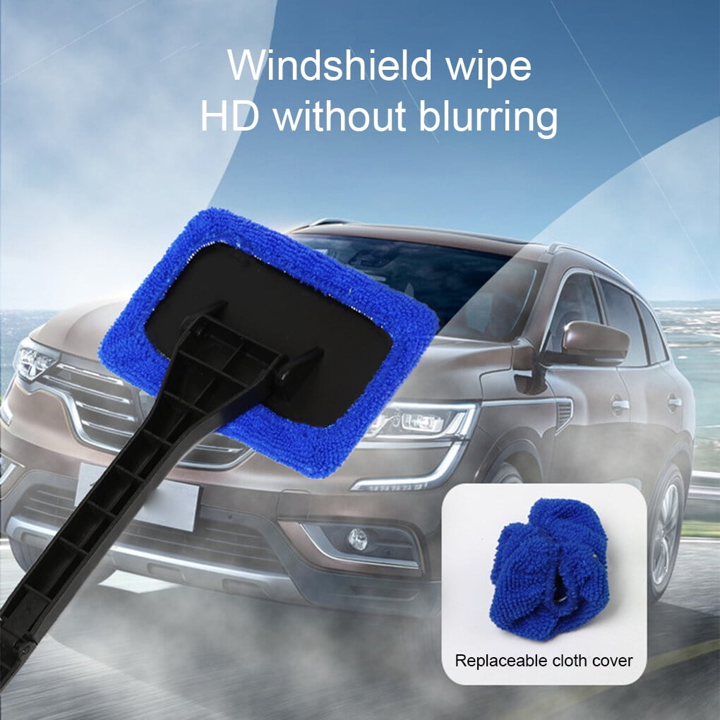 Worallymy 5 Pieces Car Window Clean Brush Replacement Pad Windshield Cleaning Tool Auto Glass Dust Wash Cloth Accessories Dark blue
