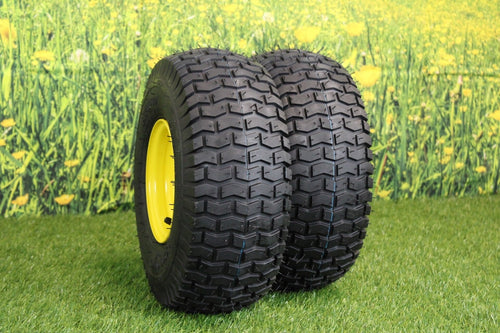 Antego Tire and Wheel 15x6.00-6 Tires & Wheels 4 Ply for Lawn & Garden Mower Turf Tires .75" Bearing (SET OF 2)