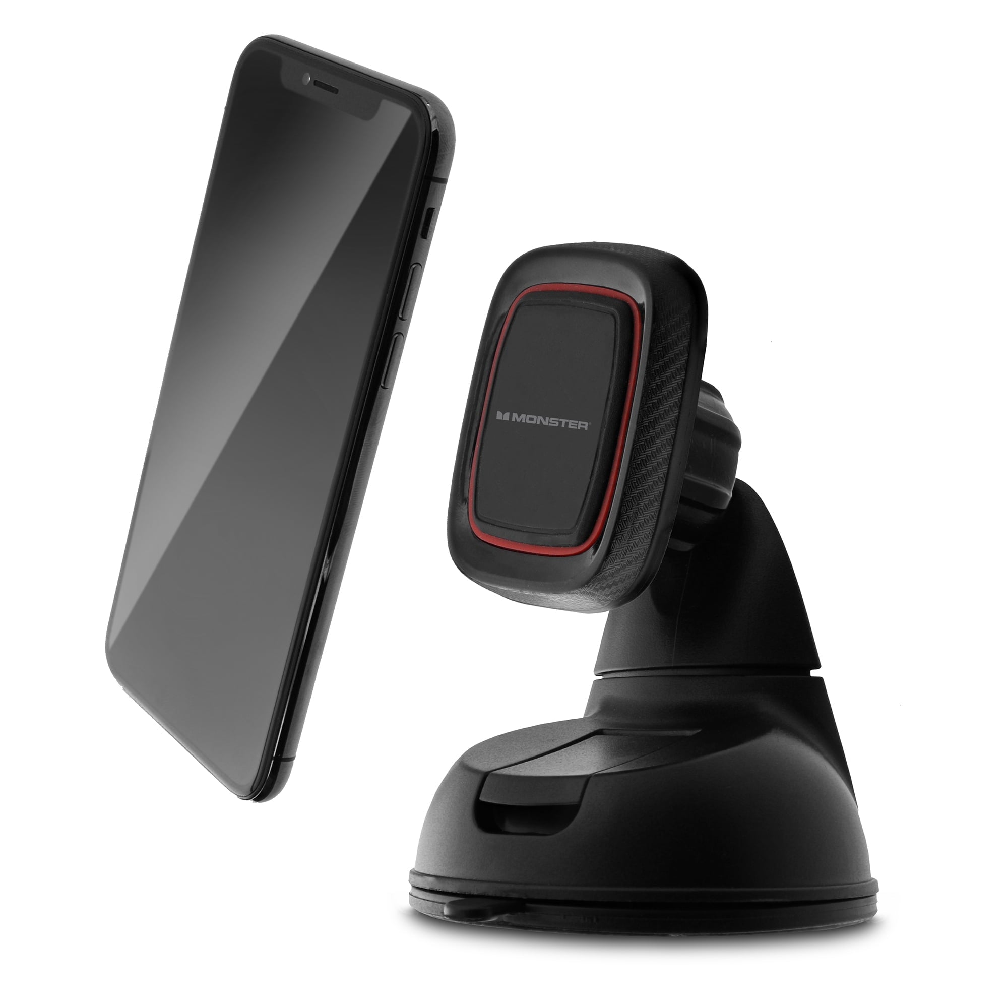 Monster Magnetic Universal Phone Mount with Pivoting Suction Cup Base, 360 degree Windshield or Dashboard
