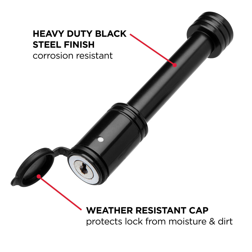 TowSmart 5/8 in. Barrel Style Receiver Lock, Black Powder Coat, 7278