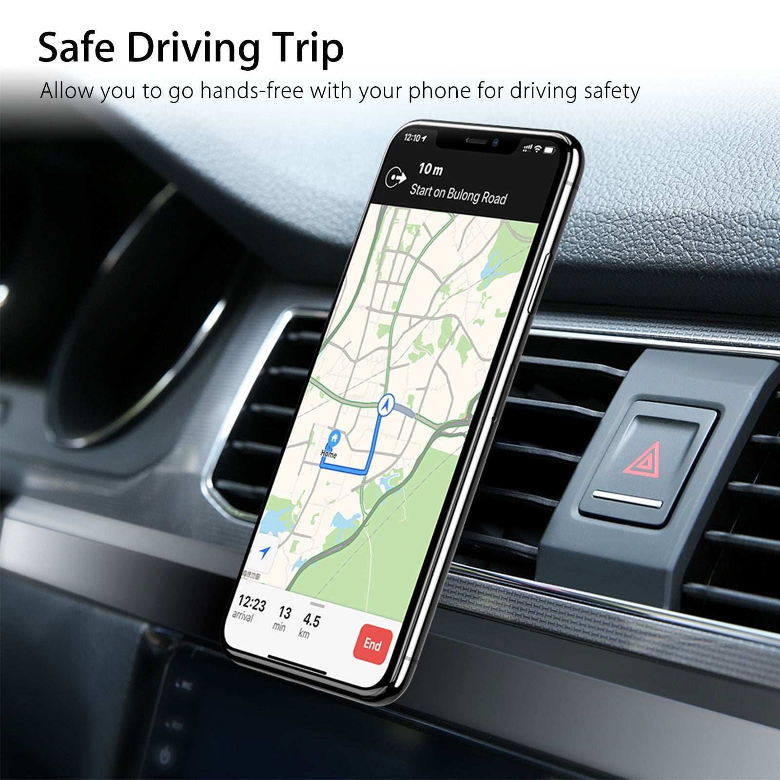 EEEkit Magnetic Car Phone Mount, Universal Air Vent Clip Phone Holder, Hands Free Car Phone Mount Fit for iPhone 14 13 12 11 Pro Xs Max XR Plus, Samsung Galaxy S20 S10+ S22, Smartphones