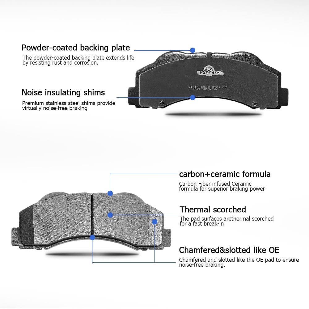 Front & Rear Ceramic Disc Brake Pads for 2012 2013 2014 2015 2016 2017 Ford F150